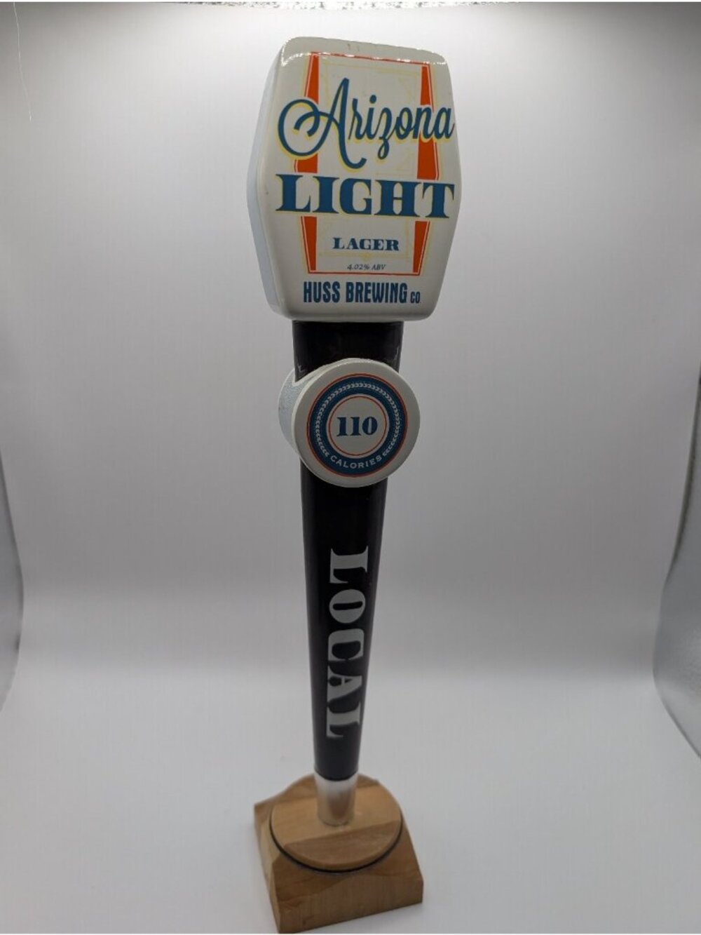 Huss Brewing Co. Arizona Light Lager Tap Handle Black White Local Brewery - Picture 4 of 4